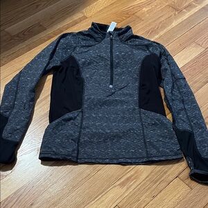 Lucy Gray and Black Quarter-Zip Pullover